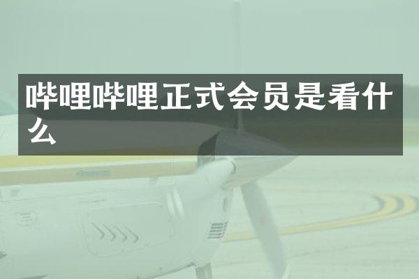 哔哩哔哩正式会员是看什么