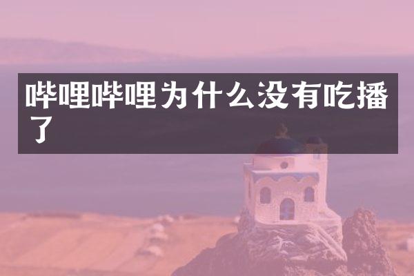 哔哩哔哩为什么没有吃播了
