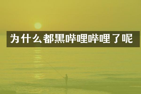 为什么都黑哔哩哔哩了呢