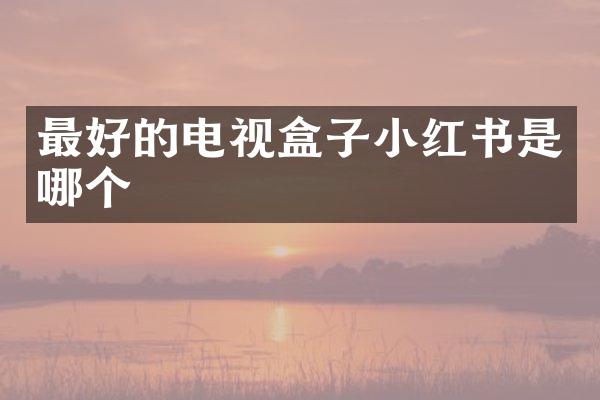 最好的电视盒子小红书是哪个