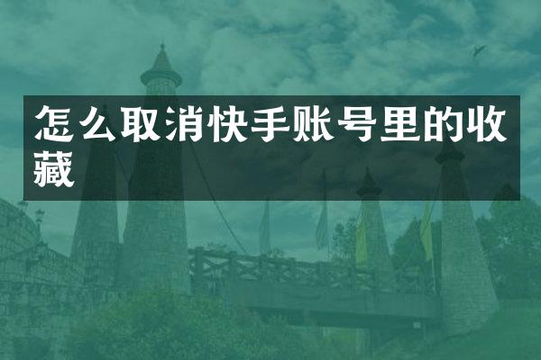 怎么取消快手账号里的收藏