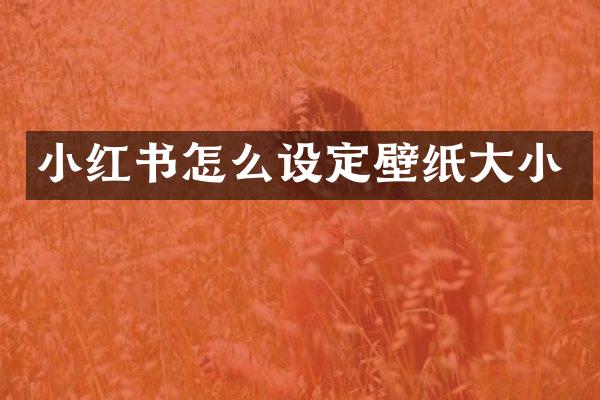 小红书怎么设定壁纸大小