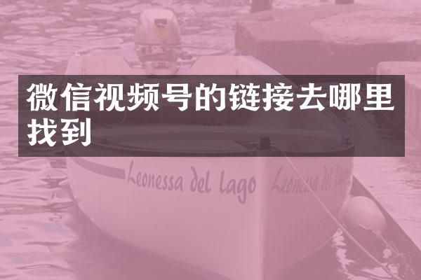 微信视频号的链接去哪里找到