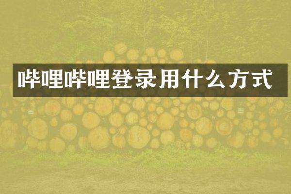 哔哩哔哩登录用什么方式