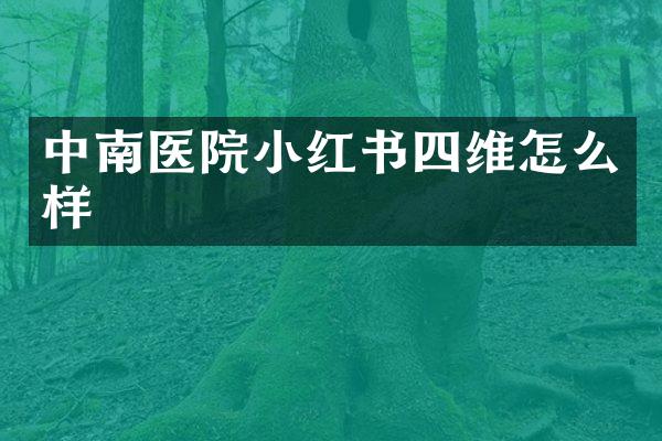 中南医院小红书四维怎么样