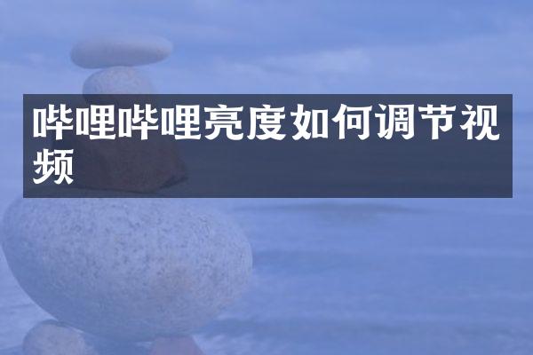 哔哩哔哩亮度如何调节视频