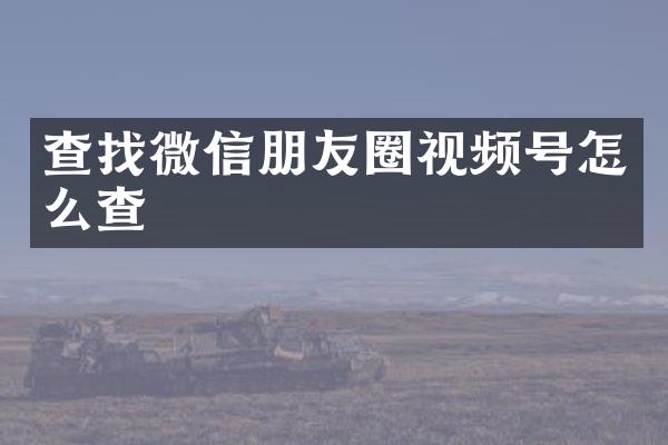 查找微信朋友圈视频号怎么查