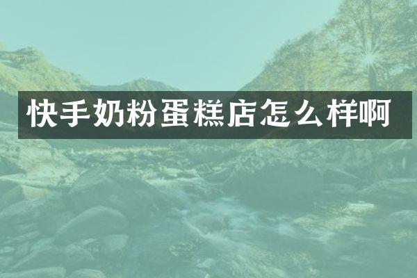 快手奶粉蛋糕店怎么样啊