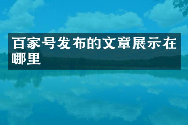 百家号发布的文章展示在哪里