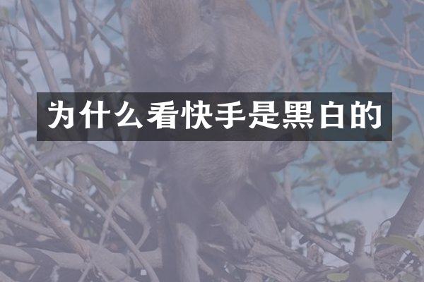 为什么看快手是黑白的