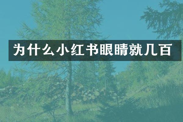 为什么小红书眼睛就几百