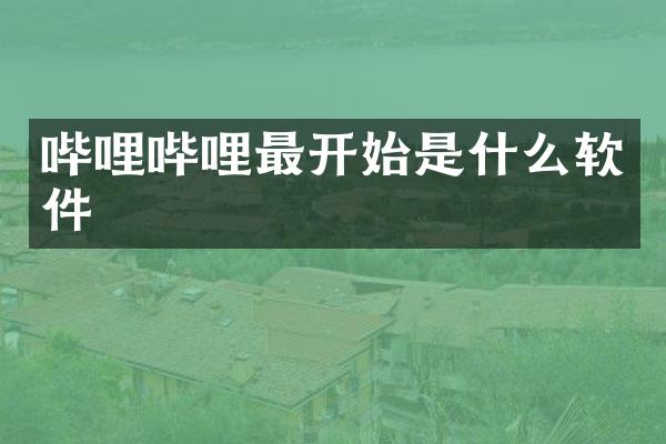 哔哩哔哩最开始是什么软件