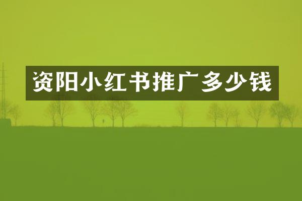 资阳小红书推广多少钱