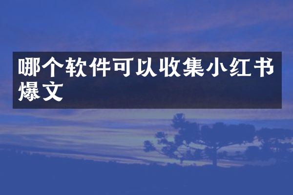 哪个软件可以收集小红书爆文