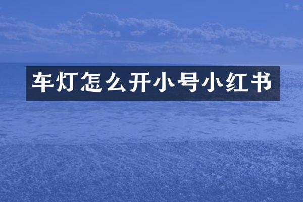 车灯怎么开小号小红书
