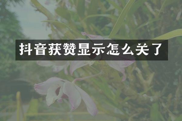 抖音获赞显示怎么关了