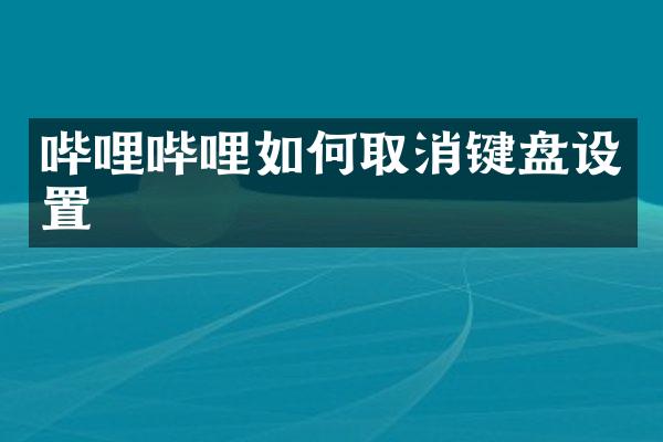 哔哩哔哩如何取消键盘设置