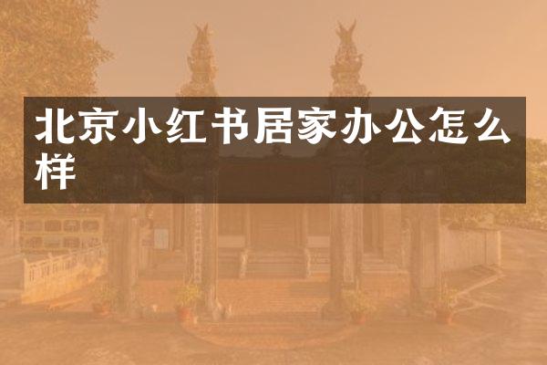 北京小红书居家办公怎么样