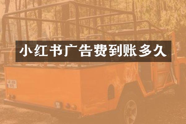 小红书广告费到账多久