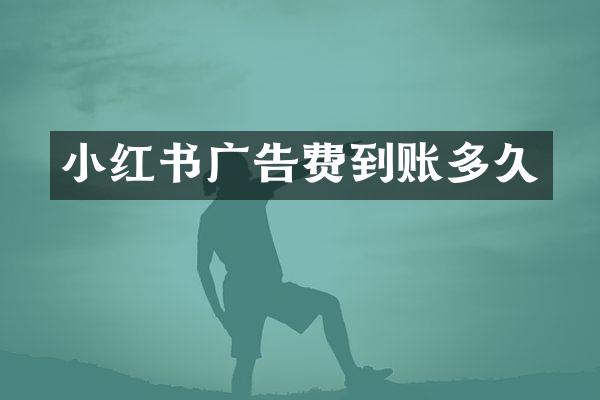 小红书广告费到账多久