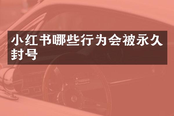 小红书哪些行为会被永久封号