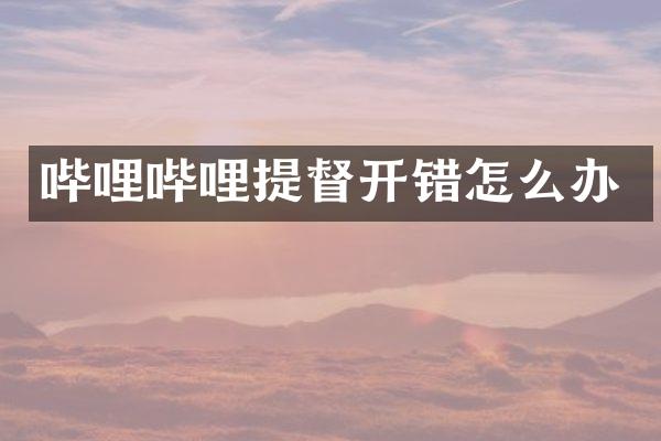 哔哩哔哩提督开错怎么办