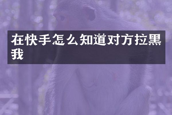 在快手怎么知道对方拉黑我