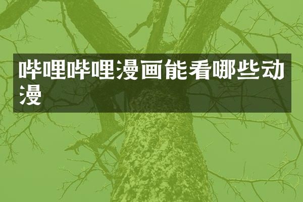 哔哩哔哩漫画能看哪些动漫