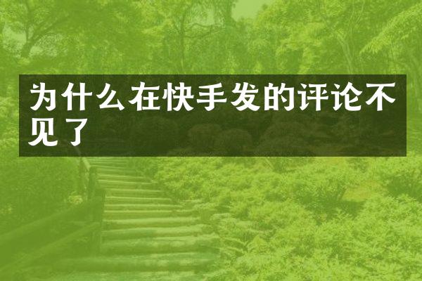 为什么在快手发的评论不见了