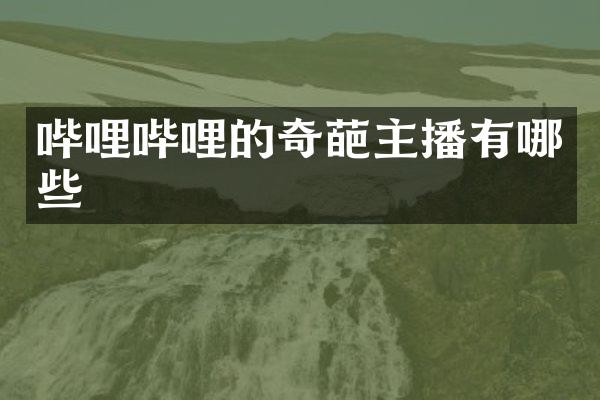 哔哩哔哩的奇葩主播有哪些