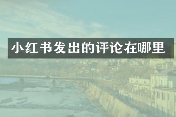 小红书发出的评论在哪里