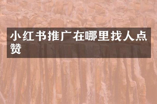 小红书推广在哪里找人点赞