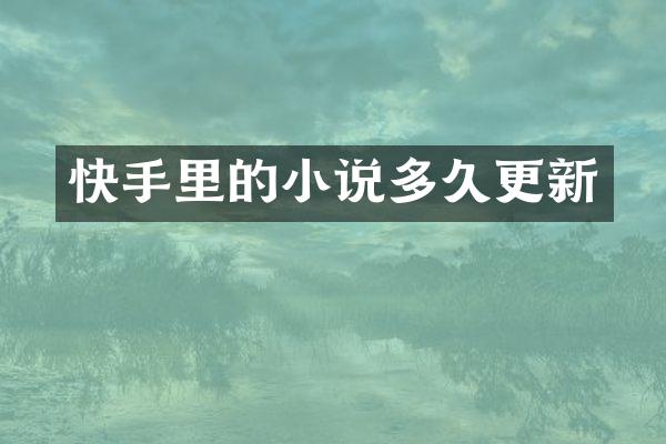 快手里的小说多久更新
