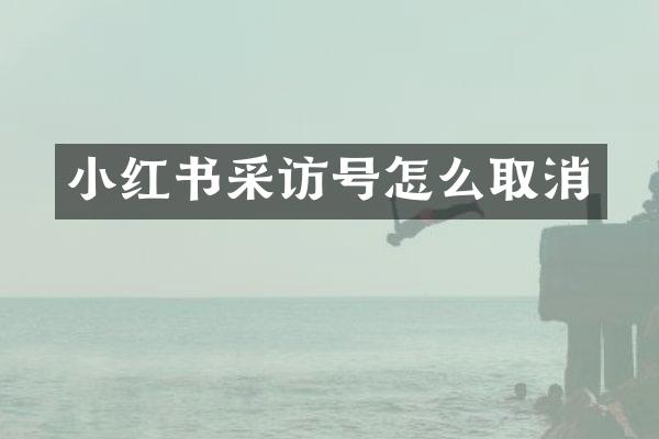小红书采访号怎么取消