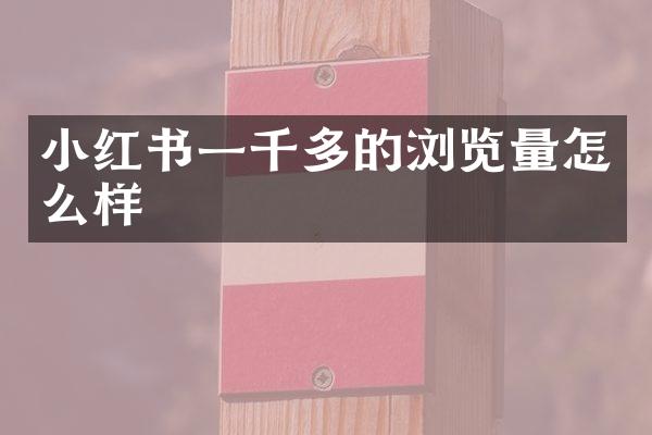 小红书一千多的浏览量怎么样