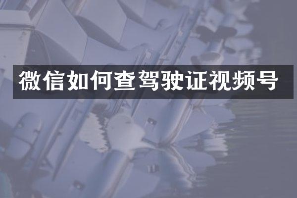 微信如何查视频号