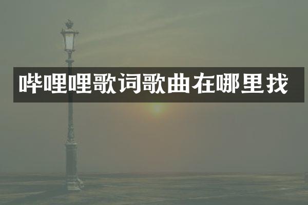哔哩哩歌词歌曲在哪里找