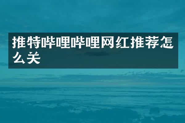 推特哔哩哔哩网红推荐怎么关