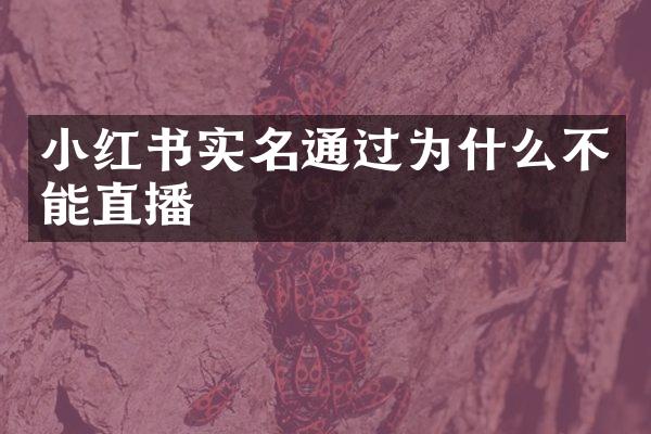 小红书实名通过为什么不能直播