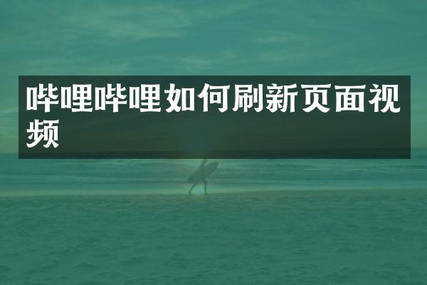 哔哩哔哩如何刷新页面视频