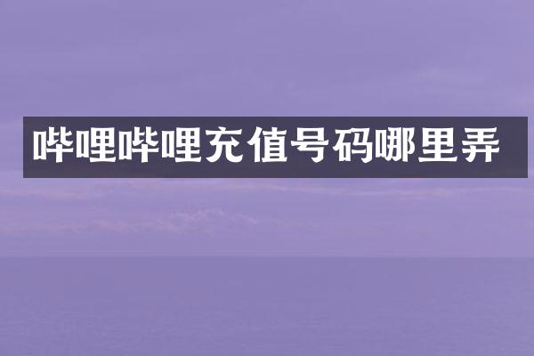 哔哩哔哩充值号码哪里弄