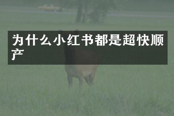 为什么小红书都是超快顺产