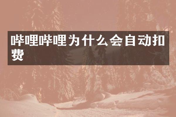 哔哩哔哩为什么会自动扣费