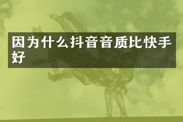 因为什么抖音音质比快手好
