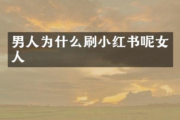 男人为什么刷小红书呢女人