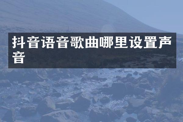 抖音语音歌曲哪里设置声音