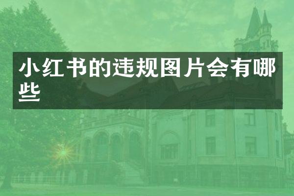 小红书的违规图片会有哪些
