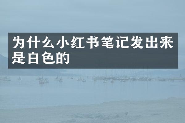 为什么小红书笔记发出来是白色的
