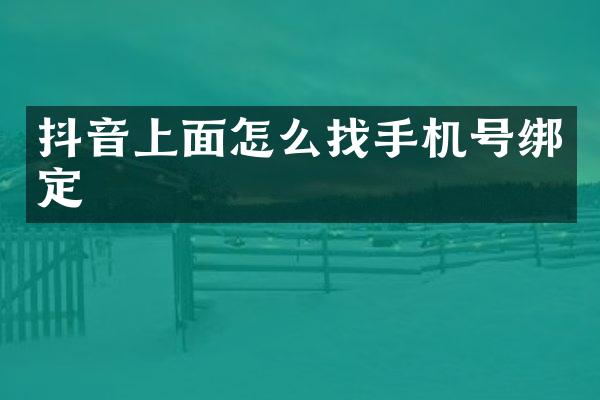 抖音上面怎么找手机号绑定