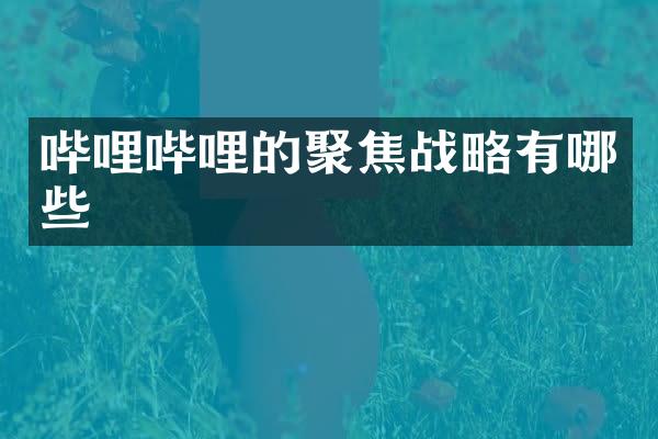 哔哩哔哩的聚焦战略有哪些